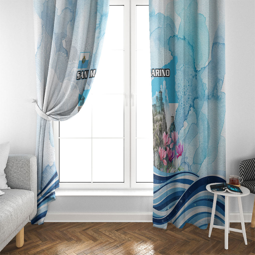 San Marino Foundation Day Window Curtain Mount Titano Fortress Fox Falcon And Cyclamen
