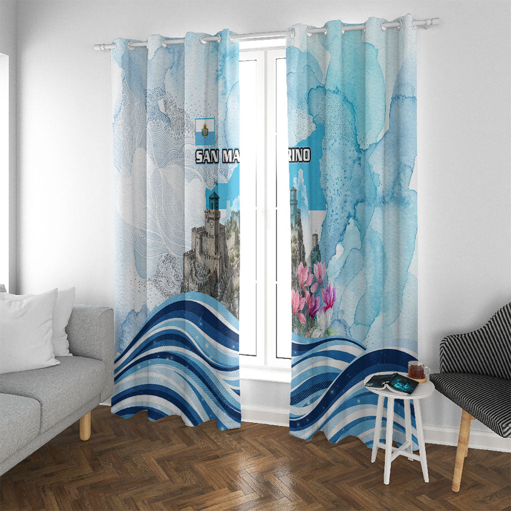 San Marino Foundation Day Window Curtain Mount Titano Fortress Fox Falcon And Cyclamen