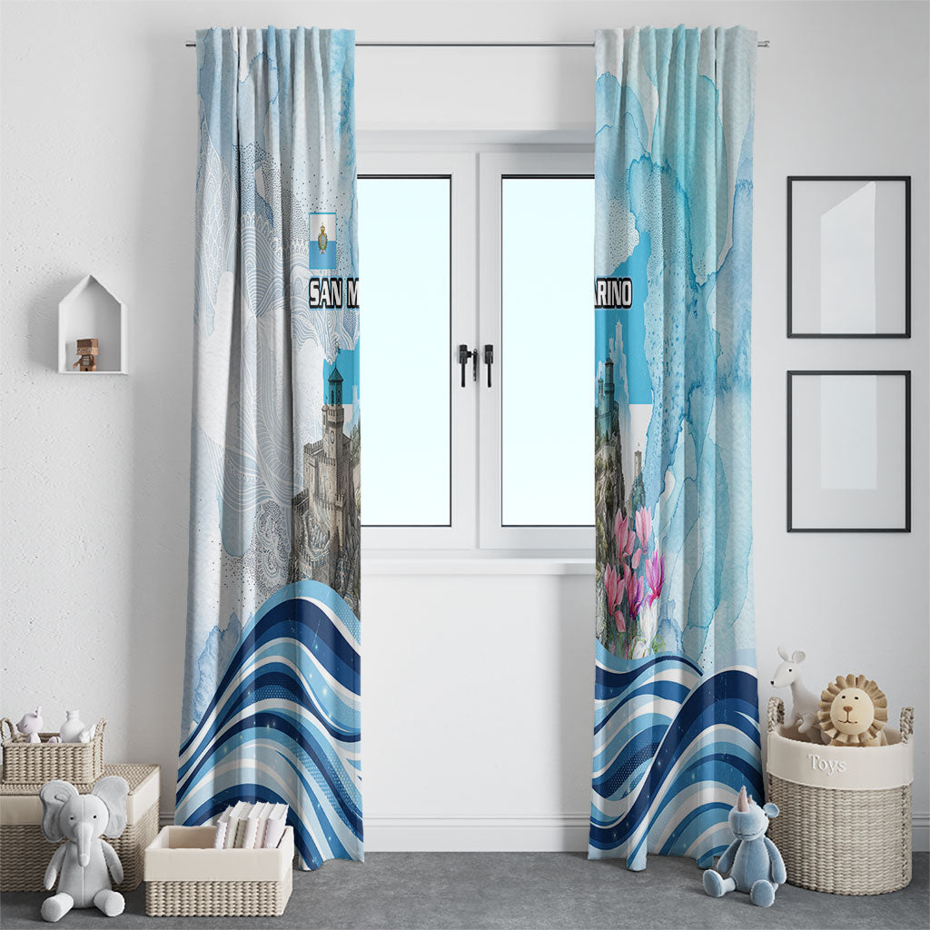 San Marino Foundation Day Window Curtain Mount Titano Fortress Fox Falcon And Cyclamen