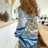 San Marino Foundation Day Women Casual Shirt Mount Titano Fortress Fox Falcon And Cyclamen
