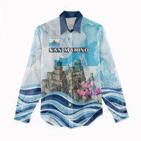 San Marino Foundation Day Women Casual Shirt Mount Titano Fortress Fox Falcon And Cyclamen