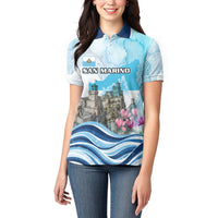 San Marino Foundation Day Women Polo Shirt Mount Titano Fortress Fox Falcon And Cyclamen