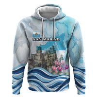 San Marino Foundation Day Zip Hoodie Mount Titano Fortress Fox Falcon And Cyclamen