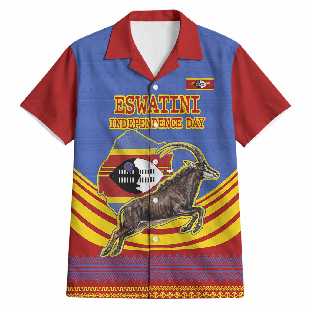 Eswatini Independence Day Hawaiian Shirt Sable Antelope - Aloe Succulent - Flag Shield