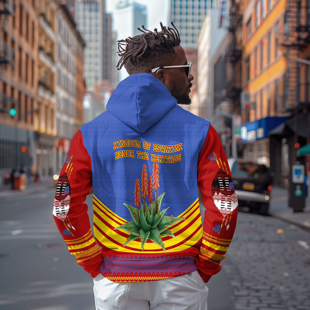 Eswatini Independence Day Hoodie Sable Antelope - Aloe Succulent - Flag Shield