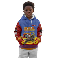 Eswatini Independence Day Kid Hoodie Sable Antelope - Aloe Succulent - Flag Shield