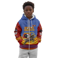 Eswatini Independence Day Kid Hoodie Sable Antelope - Aloe Succulent - Flag Shield