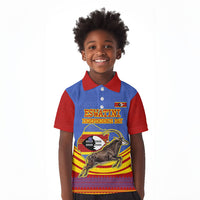 Eswatini Independence Day Kid Polo Shirt Sable Antelope - Aloe Succulent - Flag Shield