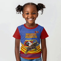 Eswatini Independence Day Kid T shirt Sable Antelope - Aloe Succulent - Flag Shield