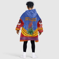 Eswatini Independence Day Kid Wearable Blanket Hoodie Sable Antelope - Aloe Succulent - Flag Shield