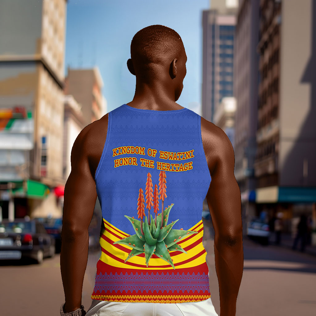 Eswatini Independence Day Men Tank Top Sable Antelope - Aloe Succulent - Flag Shield