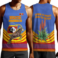Eswatini Independence Day Men Tank Top Sable Antelope - Aloe Succulent - Flag Shield