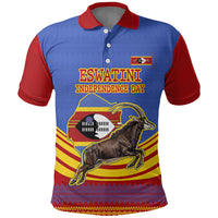 Eswatini Independence Day Polo Shirt Sable Antelope - Aloe Succulent - Flag Shield
