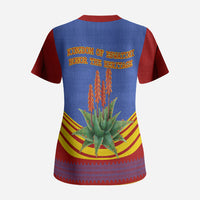 Eswatini Independence Day Scrub Top Sable Antelope - Aloe Succulent - Flag Shield