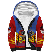 Eswatini Independence Day Sherpa Hoodie Sable Antelope - Aloe Succulent - Flag Shield