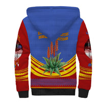 Eswatini Independence Day Sherpa Hoodie Sable Antelope - Aloe Succulent - Flag Shield