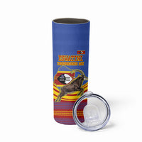 Eswatini Independence Day Skinny Tumbler Sable Antelope - Aloe Succulent - Flag Shield