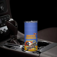 Eswatini Independence Day Skinny Tumbler Sable Antelope - Aloe Succulent - Flag Shield