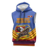 Eswatini Independence Day Sleeveless Hoodie Sable Antelope - Aloe Succulent - Flag Shield