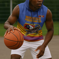 Eswatini Independence Day Sleeveless Hoodie Sable Antelope - Aloe Succulent - Flag Shield