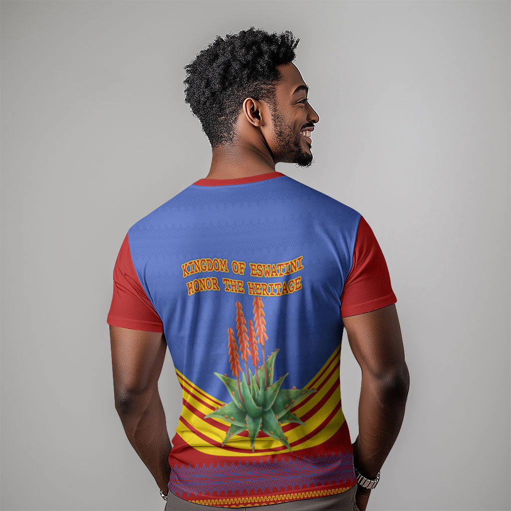 Eswatini Independence Day T shirt Sable Antelope - Aloe Succulent - Flag Shield