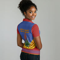Eswatini Independence Day Women Polo Shirt Sable Antelope - Aloe Succulent - Flag Shield