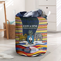 Eswatini Independence Day Laundry Basket Freedom Pride - Lion Elephant - Strelitzia Flowers