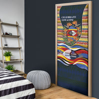Eswatini Independence Day Door Cover Freedom Pride - Lion Elephant - Strelitzia Flowers
