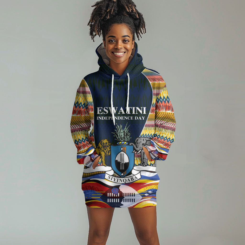 Eswatini Independence Day Hoodie Dress Freedom Pride - Lion Elephant - Strelitzia Flowers