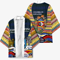 Eswatini Independence Day Kimono Freedom Pride - Lion Elephant - Strelitzia Flowers