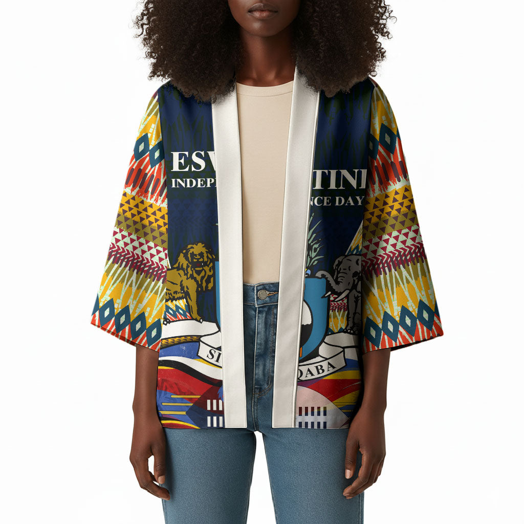 Eswatini Independence Day Kimono Freedom Pride - Lion Elephant - Strelitzia Flowers