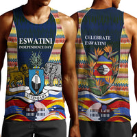 Eswatini Independence Day Men Tank Top Freedom Pride - Lion Elephant - Strelitzia Flowers