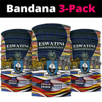 Eswatini Independence Day Neck Gaiter Freedom Pride - Lion Elephant - Strelitzia Flowers