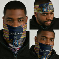 Eswatini Independence Day Neck Gaiter Freedom Pride - Lion Elephant - Strelitzia Flowers