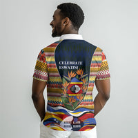 Eswatini Independence Day Polo Shirt Freedom Pride - Lion Elephant - Strelitzia Flowers