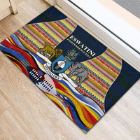 Eswatini Independence Day Rubber Doormat Freedom Pride - Lion Elephant - Strelitzia Flowers