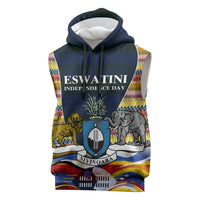 Eswatini Independence Day Sleeveless Hoodie Freedom Pride - Lion Elephant - Strelitzia Flowers