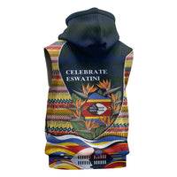 Eswatini Independence Day Sleeveless Hoodie Freedom Pride - Lion Elephant - Strelitzia Flowers
