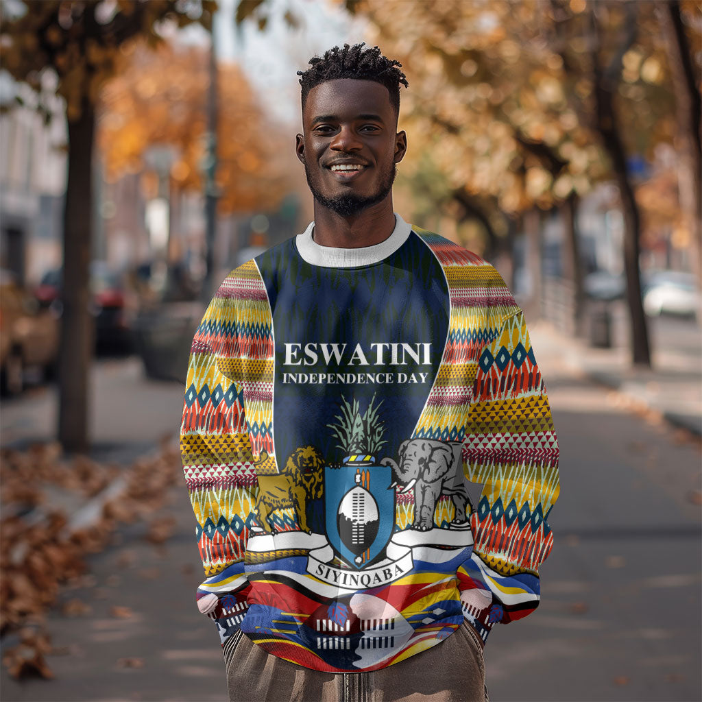Eswatini Independence Day Sweatshirt Freedom Pride - Lion Elephant - Strelitzia Flowers