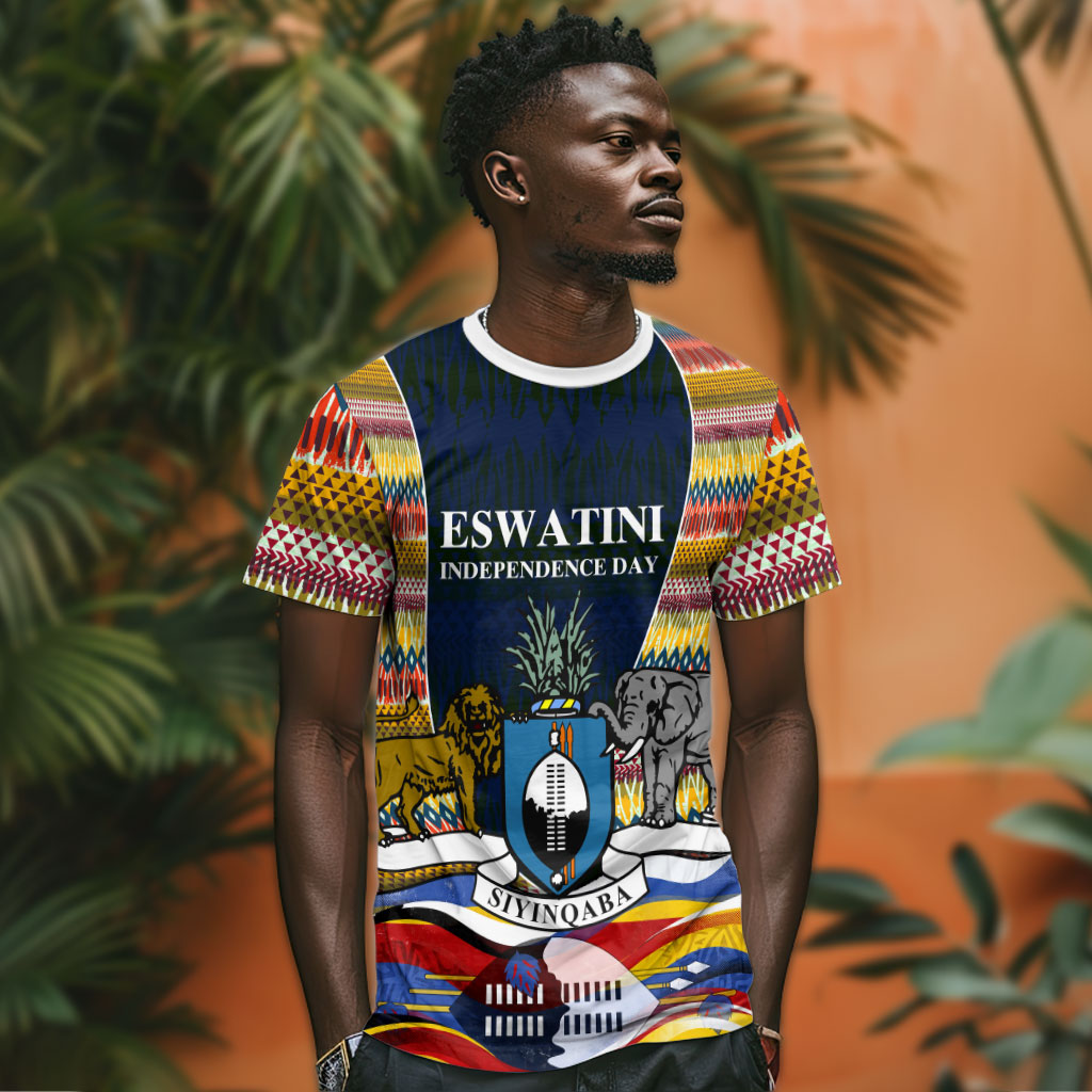 Eswatini Independence Day T shirt Freedom Pride - Lion Elephant - Strelitzia Flowers