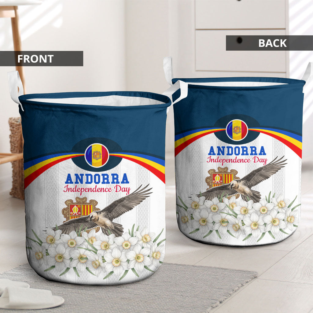 Andorra Independence Day Laundry Basket Freedom Grandella Narcissus Falcon Map Flag
