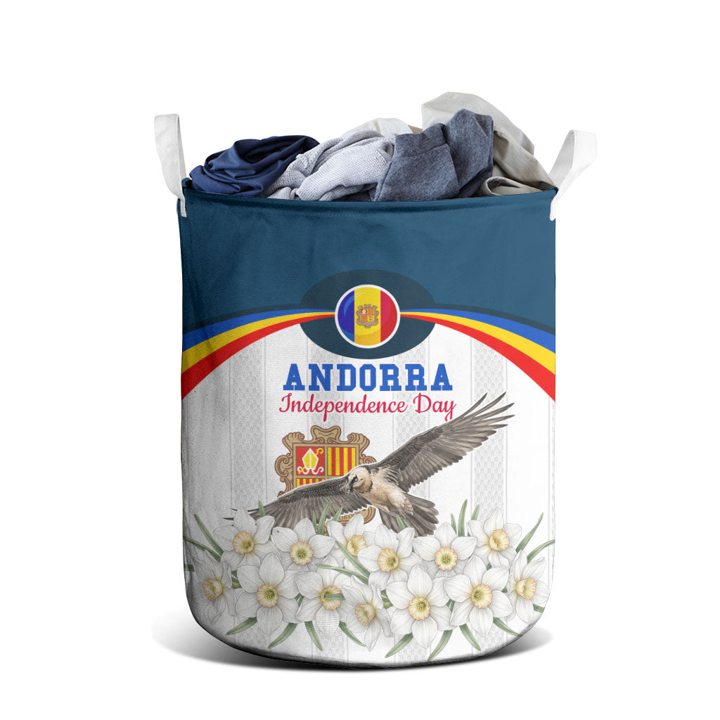 Andorra Independence Day Laundry Basket Freedom Grandella Narcissus Falcon Map Flag