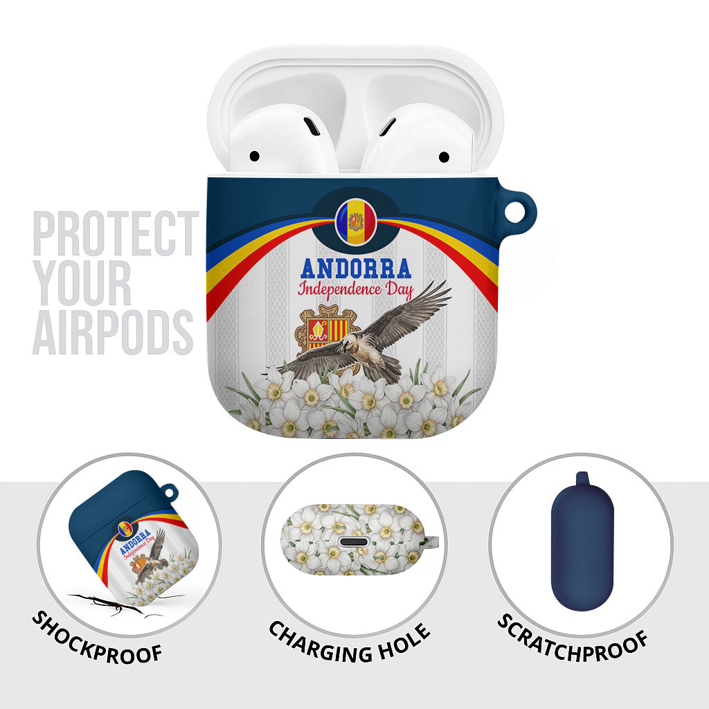 Andorra Independence Day AirPods Case Freedom Grandella Narcissus Falcon Map Flag