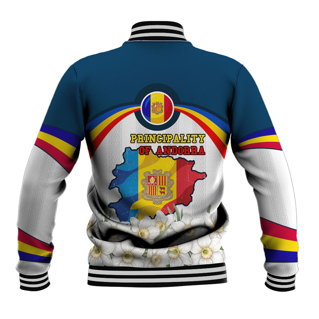 Andorra Independence Day Baseball Jacket Freedom Grandella Narcissus Falcon Map Flag