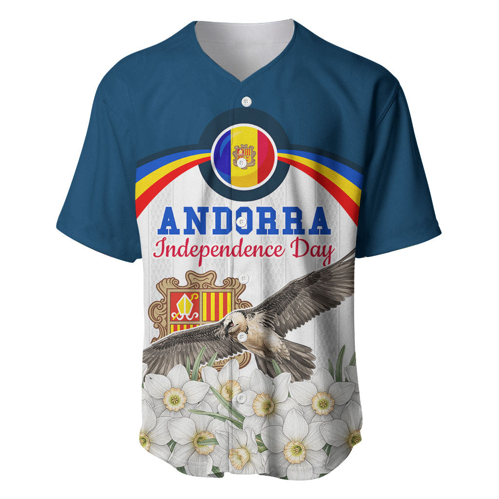 Andorra Independence Day Baseball Jersey Freedom Grandella Narcissus Falcon Map Flag