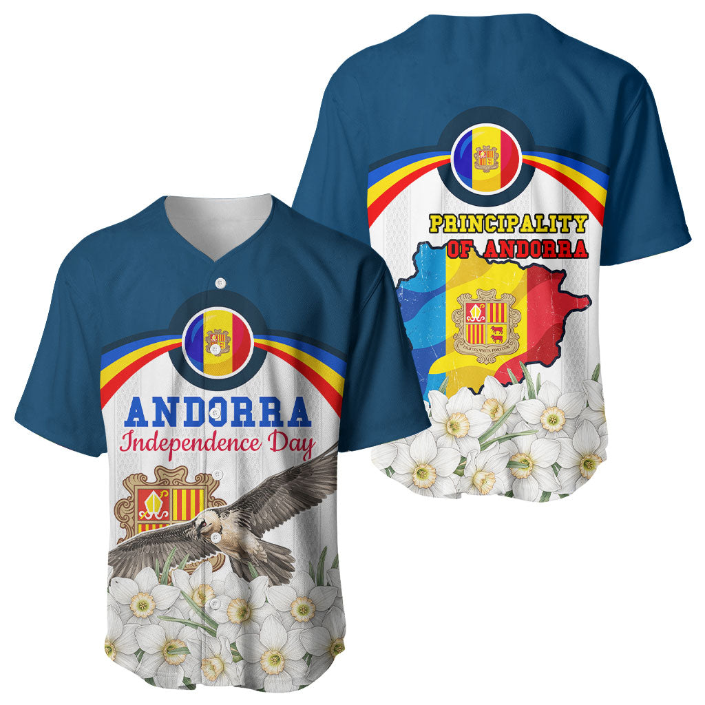 Andorra Independence Day Baseball Jersey Freedom Grandella Narcissus Falcon Map Flag