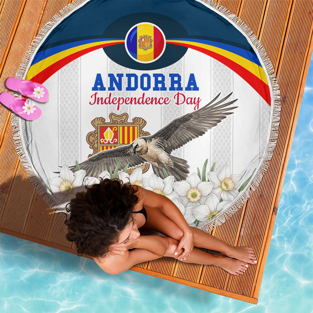 Andorra Independence Day Beach Blanket Freedom Grandella Narcissus Falcon Map Flag