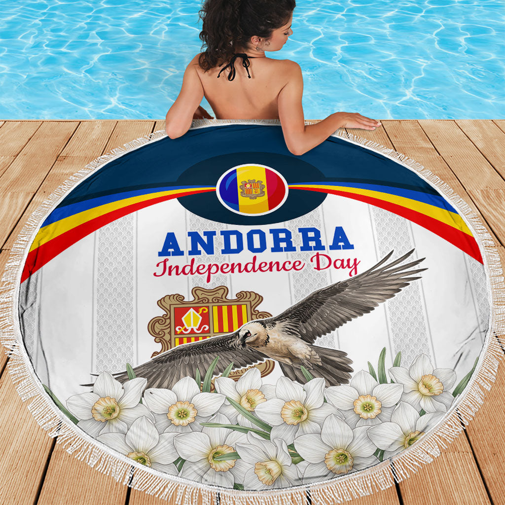 Andorra Independence Day Beach Blanket Freedom Grandella Narcissus Falcon Map Flag