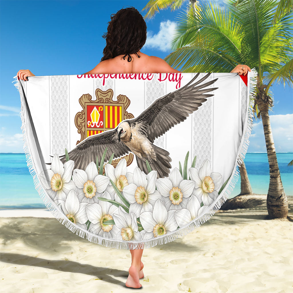 Andorra Independence Day Beach Blanket Freedom Grandella Narcissus Falcon Map Flag