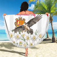 Andorra Independence Day Beach Blanket Freedom Grandella Narcissus Falcon Map Flag